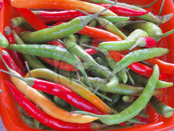 A basket of chili peppers.