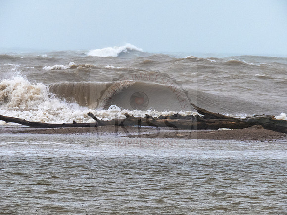 Storm fury on inland lake.